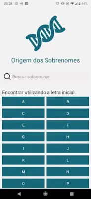 Origem dos Sobrenomes android App screenshot 1